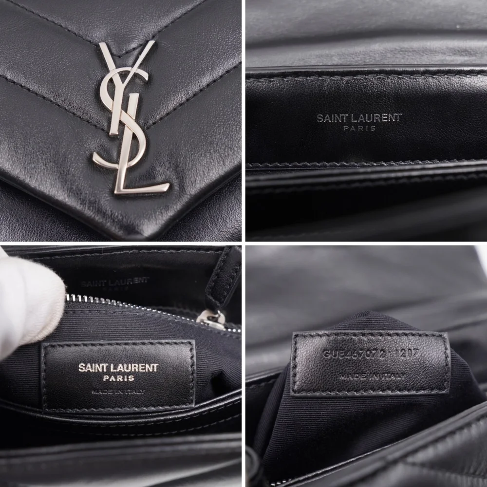 CF49 💟 Saint Laurent Loulou Shoulder Bag Matelasse Chevron Leather Toy - Picture 9 of 15